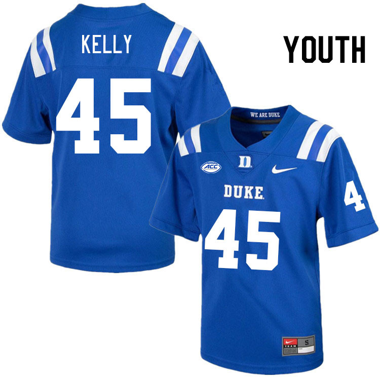 Youth #45 Sean Kelly Duke Blue Devils College Football Jerseys Stitched Sale-Royal